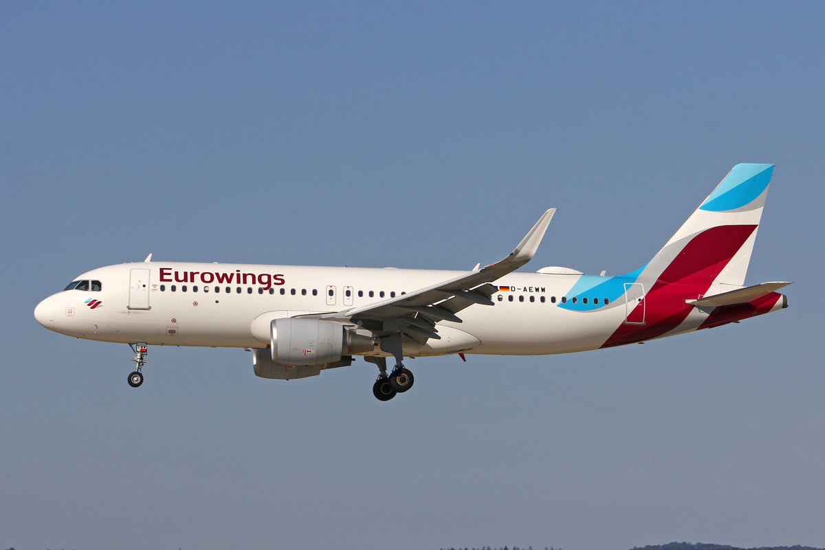 Eurowings, D-AEWW, Airbus A320-214, msn: 7615, 09.Juli 2018, ZRH Zürich, Switzerland.