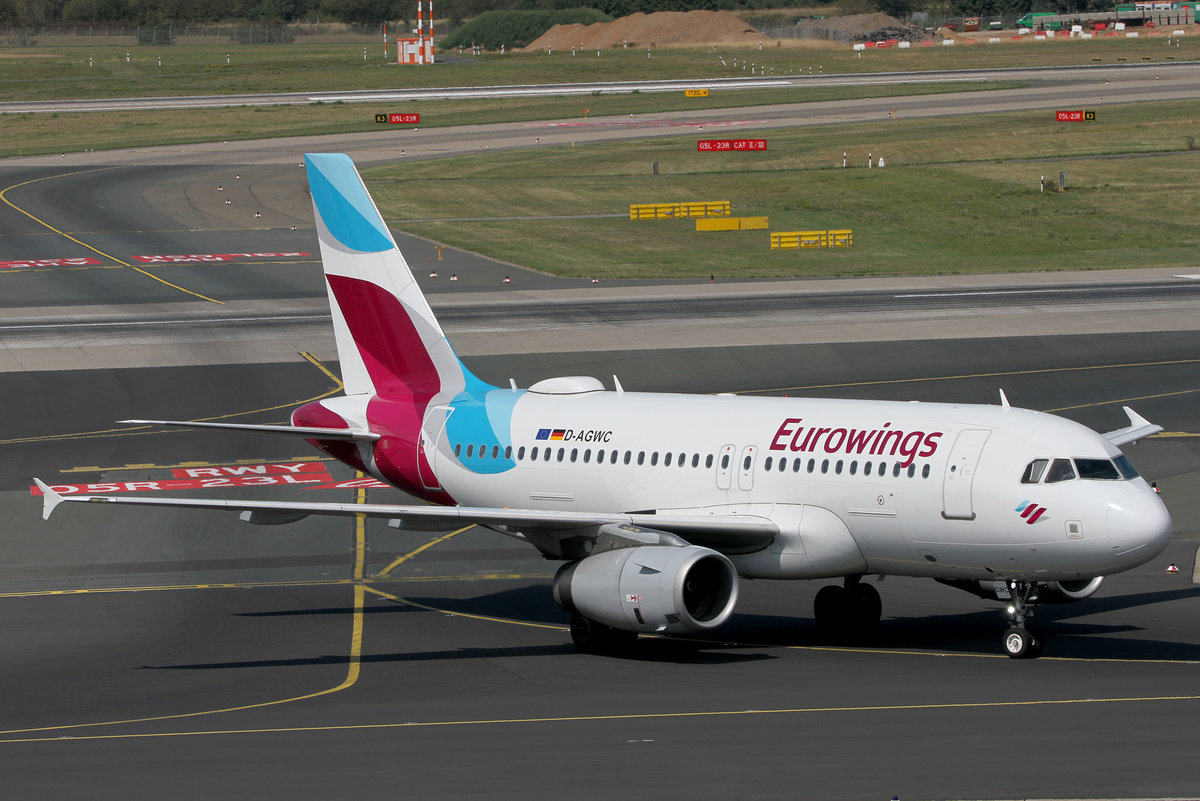 Eurowings, D-AGWC, Airbus, A 319-132, DUS-EDDL, Düsseldorf, 21.08.2019, Germany 