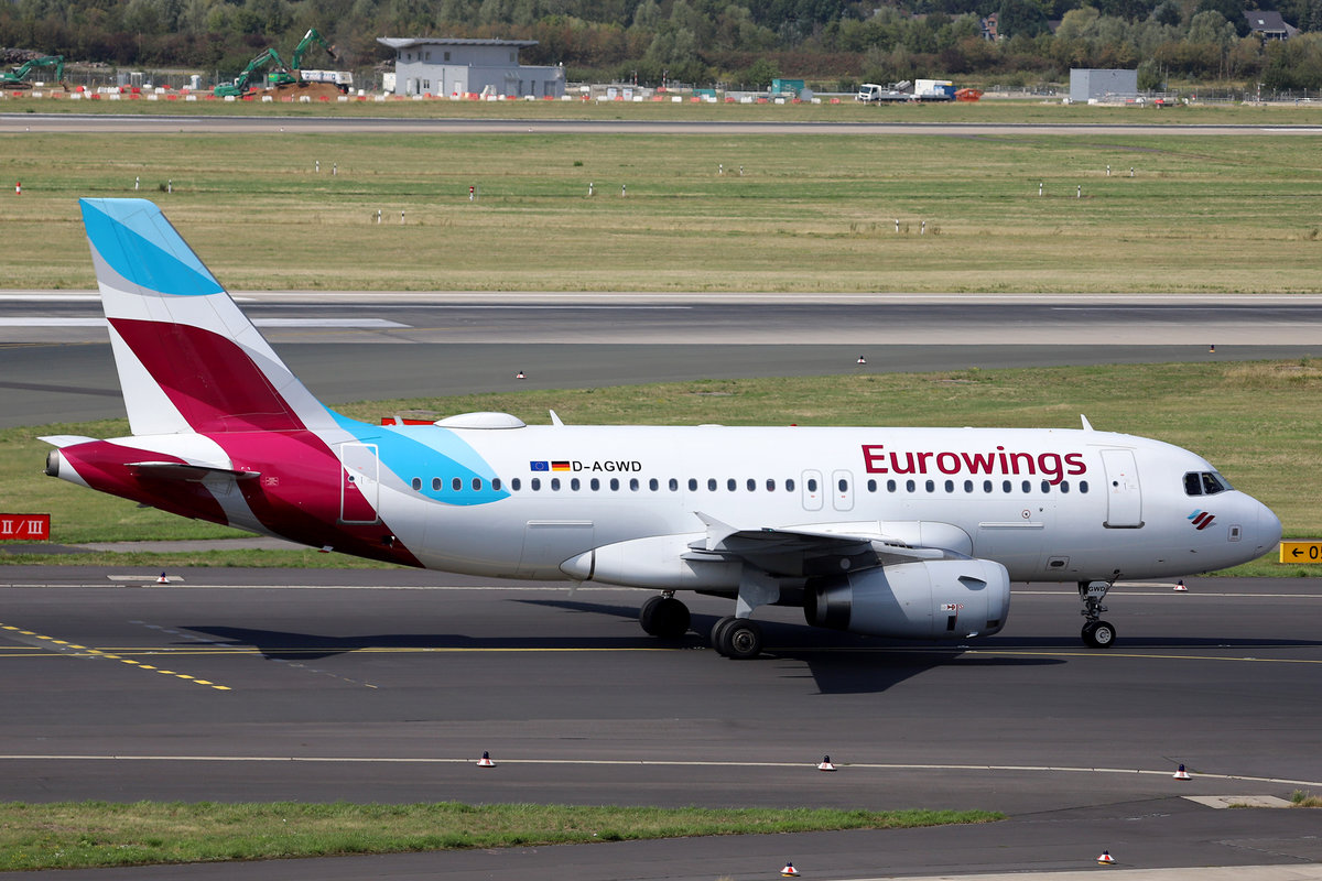 Eurowings, D-AGWD, Airbus, A 319-132, DUS-EDDL, Düsseldorf, 21.08.2019, Germany 