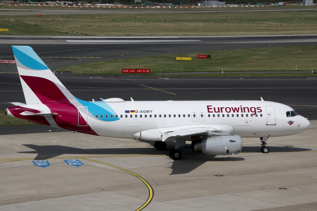 Eurowings, D-AGWY, Airbus, A 319-132, DUS-EDDL, Düsseldorf, 21.08.2019, Germany 