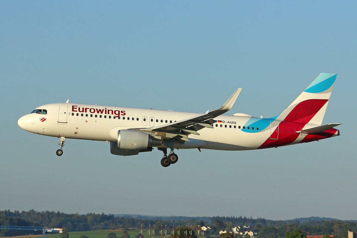Eurowings, D-AIZQ, Airbus A320-214, msn: 5497, 10.September 2018, ZRH Zürich, Switzerland.

