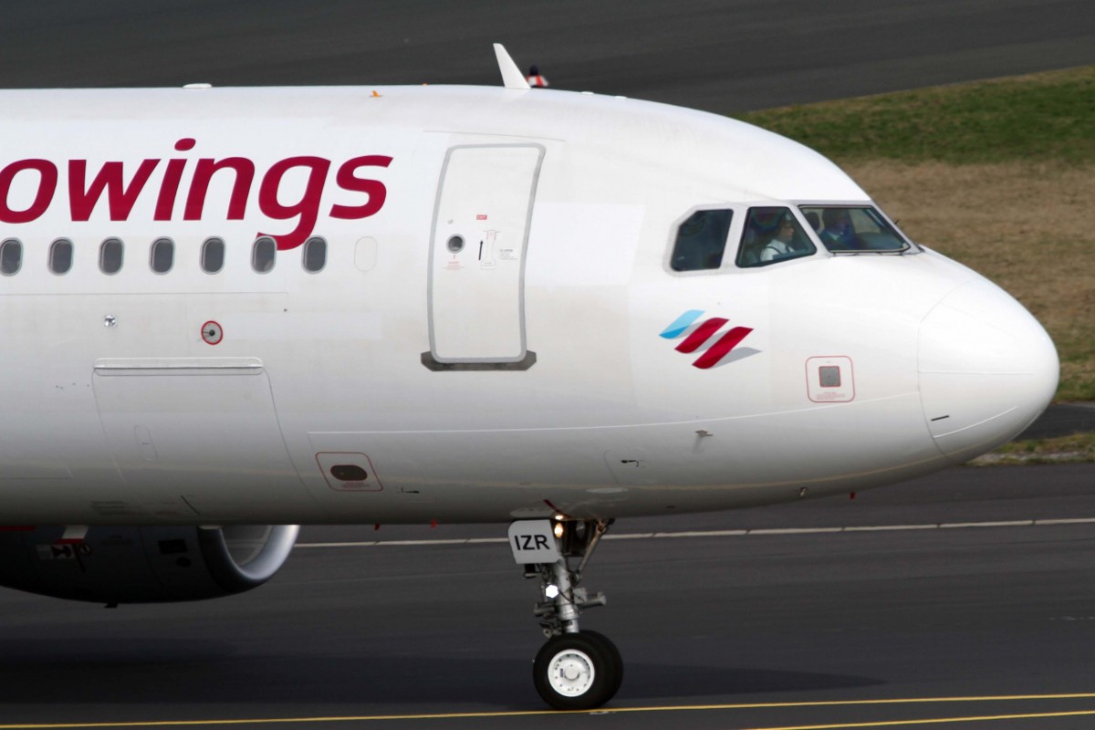 Eurowings, D-AIZR, Airbus, A 320-214 sl (Bug/Nose ~ neue EW-Lkrg.), 03.04.2015, DUS-EDDL, Düsseldorf, Germany