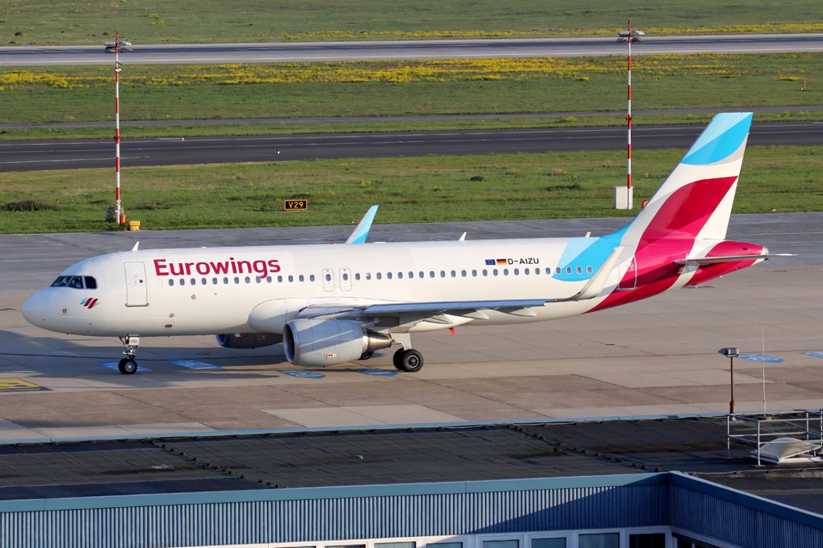 Eurowings D-AIZU rollt zum Start in Düsseldorf 2.5.2015