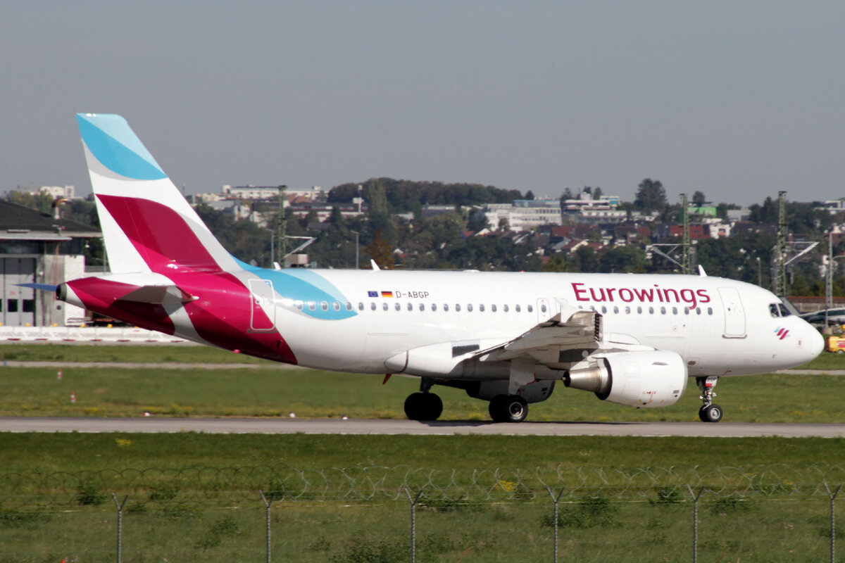 Eurowings (EW-EWG), D-ABGP, Airbus, A 319-112, 25.09.2023, EDDS-STR, Stuttgart, Germany