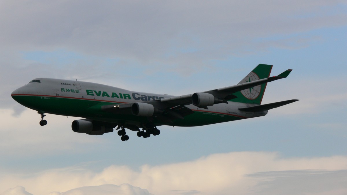 EVA Air Cargo B-16463 eine Boeing 747-45E(BDSF) am 12.04.2012 in Frankfurt. 