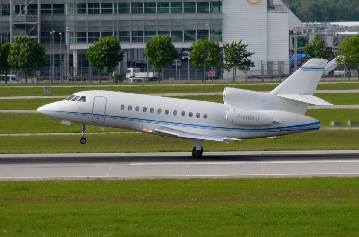 F-HDLJ Aero Services Executive Dassault Falcon 900EX  beim Start in München am 12.05.2015