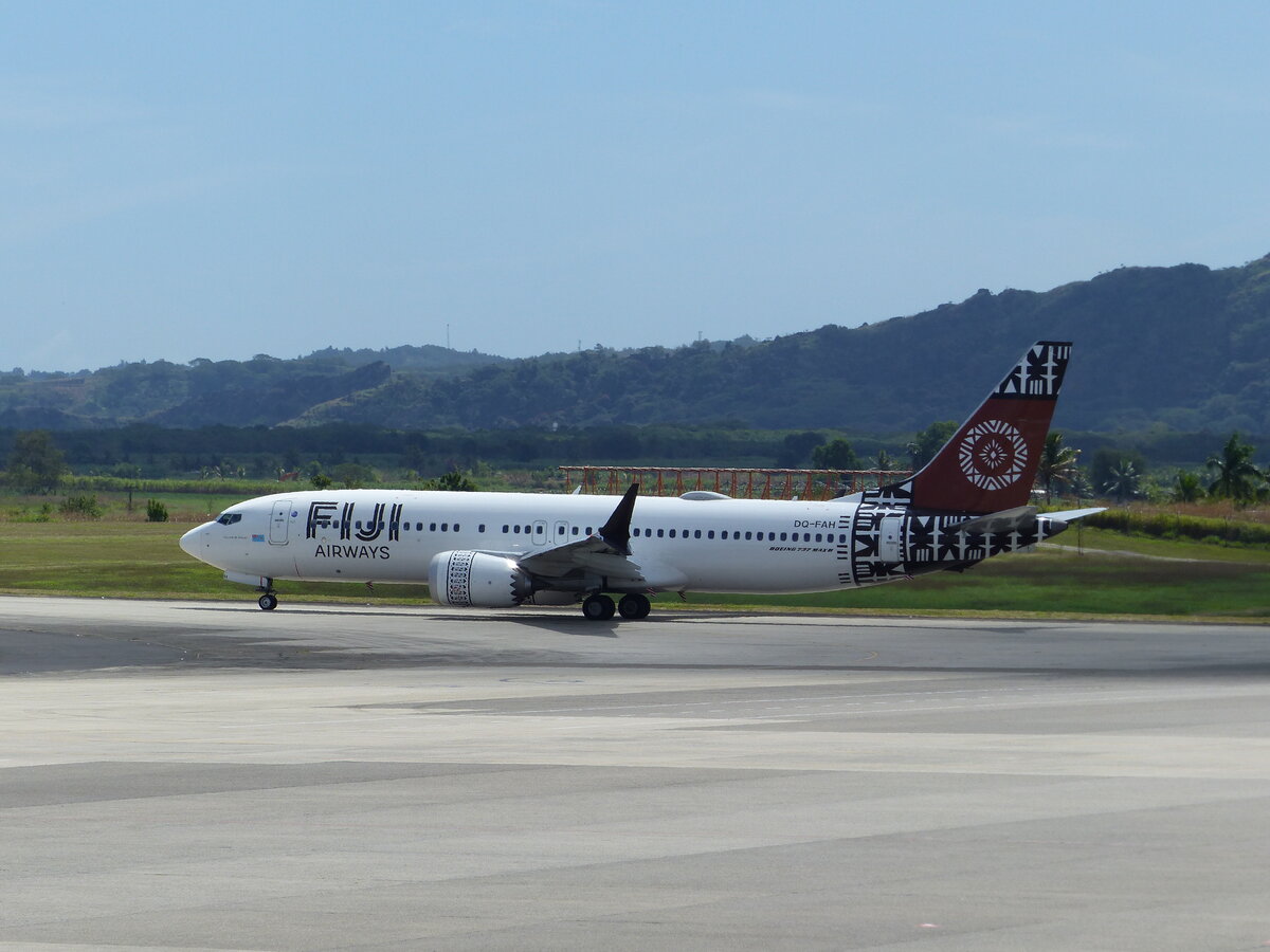 Fiji Airways, Boeing 737Max8, DQ-FAH, Nadi Int. Airport (NAN/NFFN), 25.8.2025