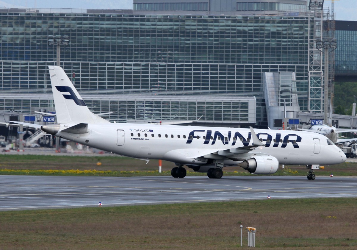 Finnair, OH-LKG, Embraer, 190 LR (neue Finnair-Lackierung), 18.04.2014, FRA-EDDF, Frankfurt, Germany