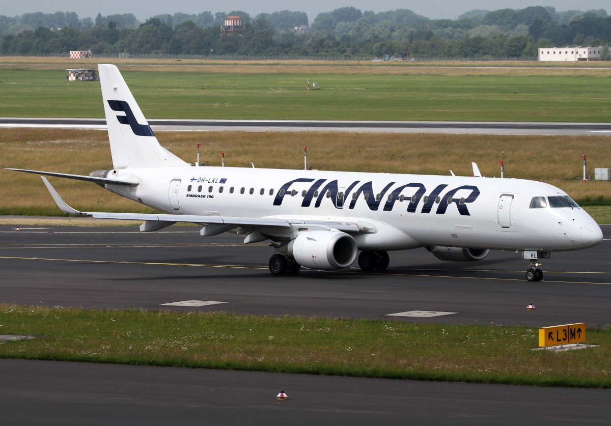 Finnair, OH-LKL, Embraer, 190 LR (neue Finnair-Lackierung), 01.07.2013, DUS-EDDL, Dsseldorf, Germany 