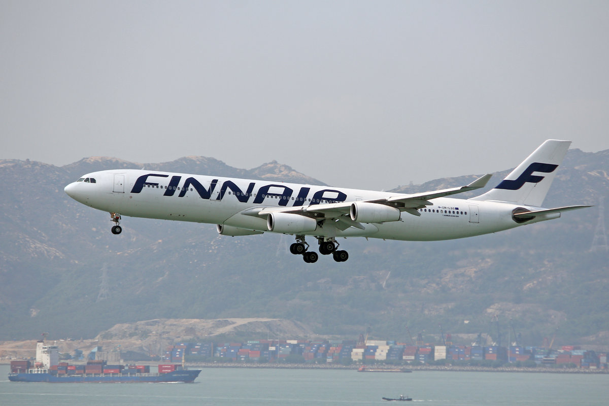 Finnair, OH-LQG, Airbus A340-313X, msn: 174, 18.April 2014, HKG Hong Kong.