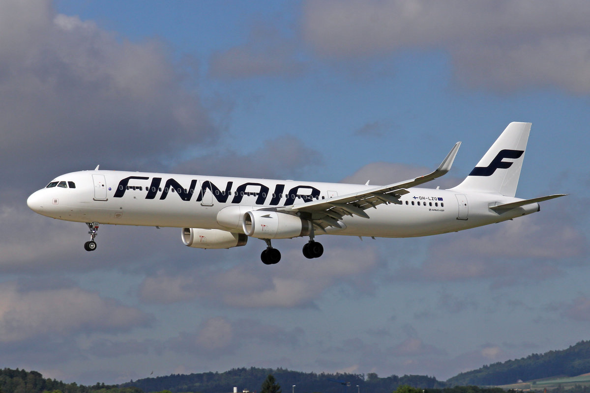 Finnair, OH-LZO, Airbus A321-231, 7.August 2017, ZRH Zürich, Switzerland.
