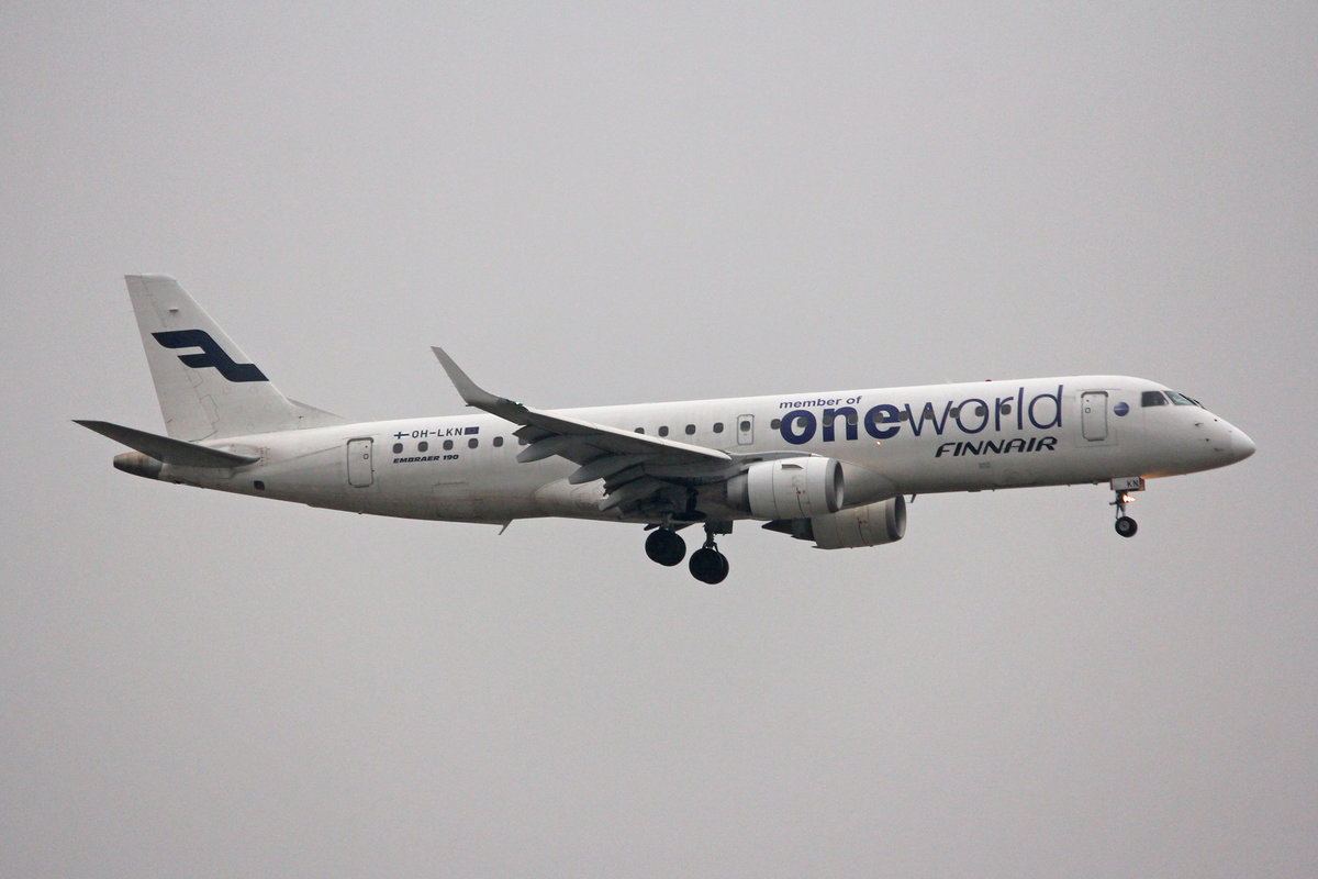 Finnair (Operated by Nordic Regional), OH-LKN, Embraer EMB-190LR, msn: 19000252, 22.Januar 2019, ZRH Zürich, Switzerland.