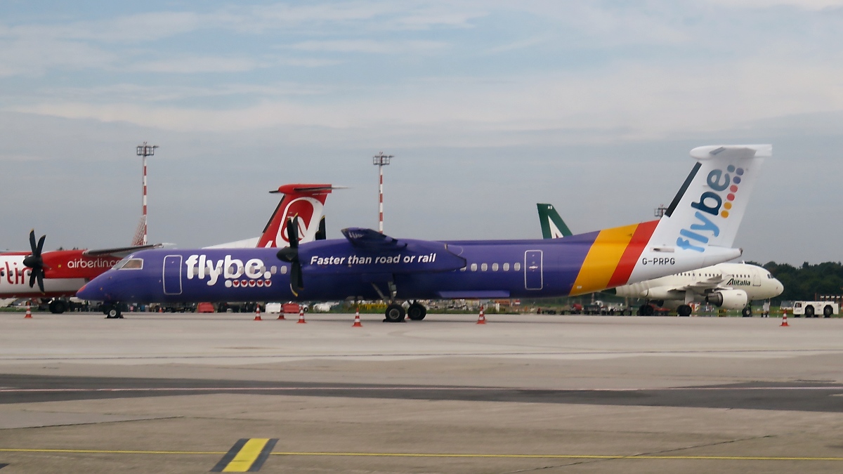 Flybe G-PRPG, Bombardier Dash 8 Q400, in Düsseldorf, 02.08.17