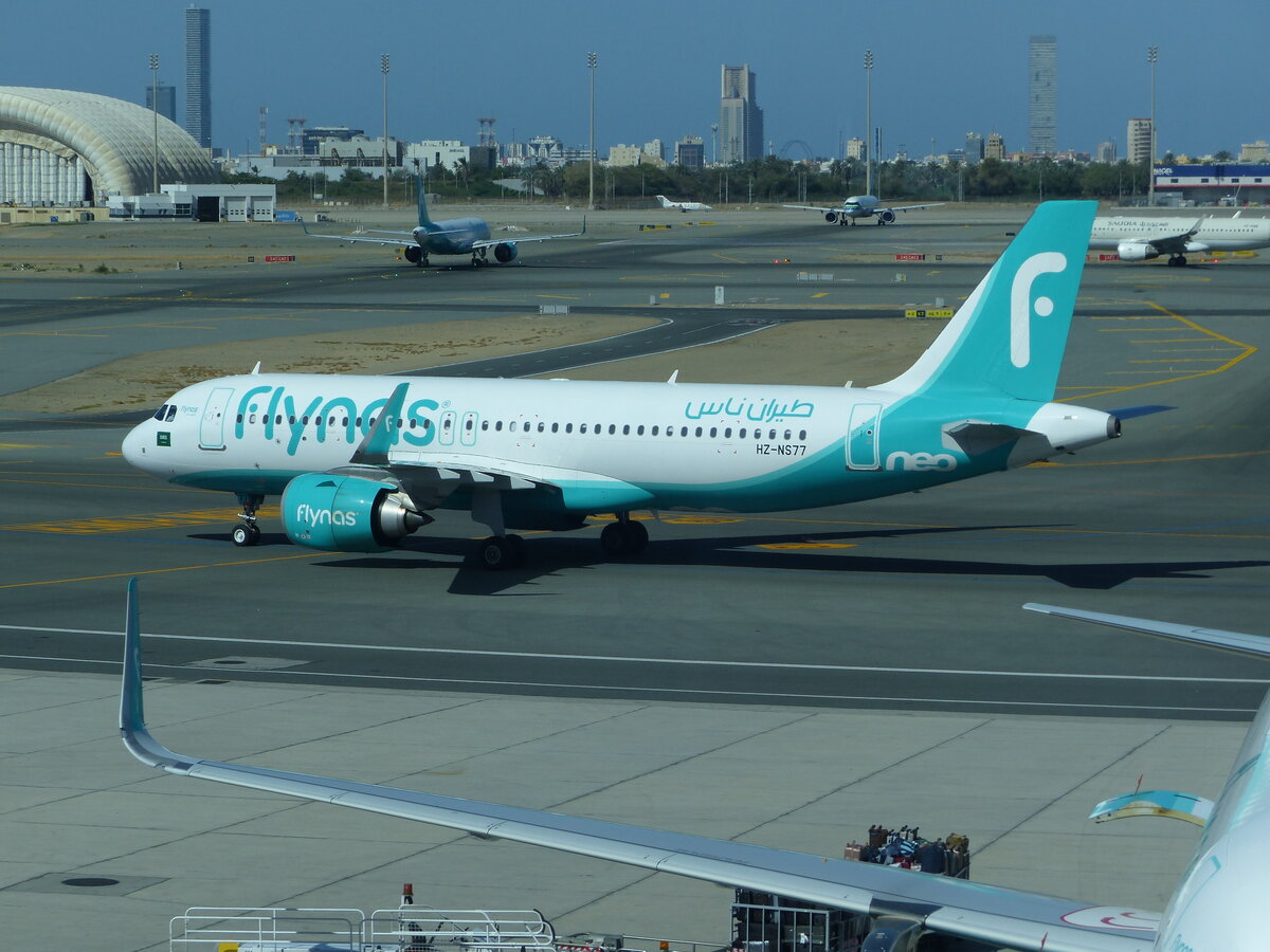 Flynas, Airbus A 320-251Neo, HZ-NS77, Jeddah International Airport (JED/OEJN), 11.4.2024