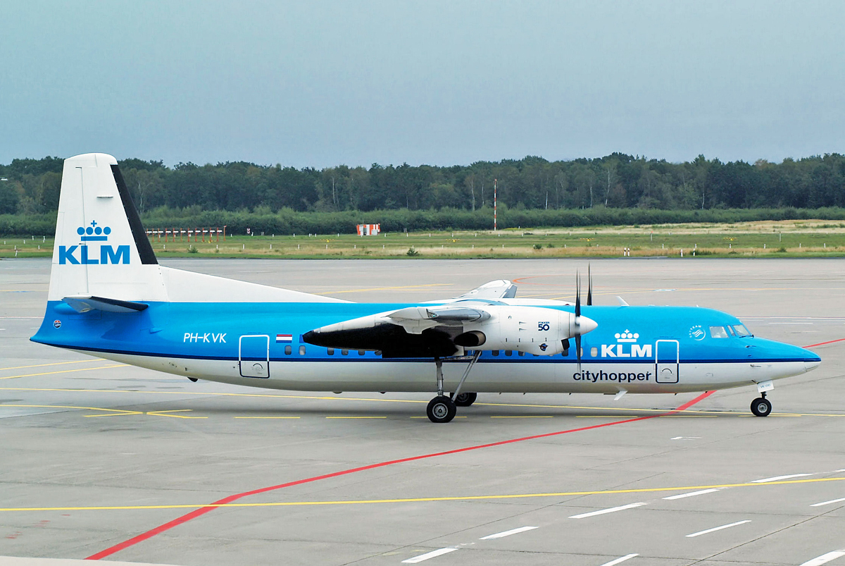 Fokker 50, PH-KVK, KLM-Cityhopper in Köln-Bonn - 25.08.2008