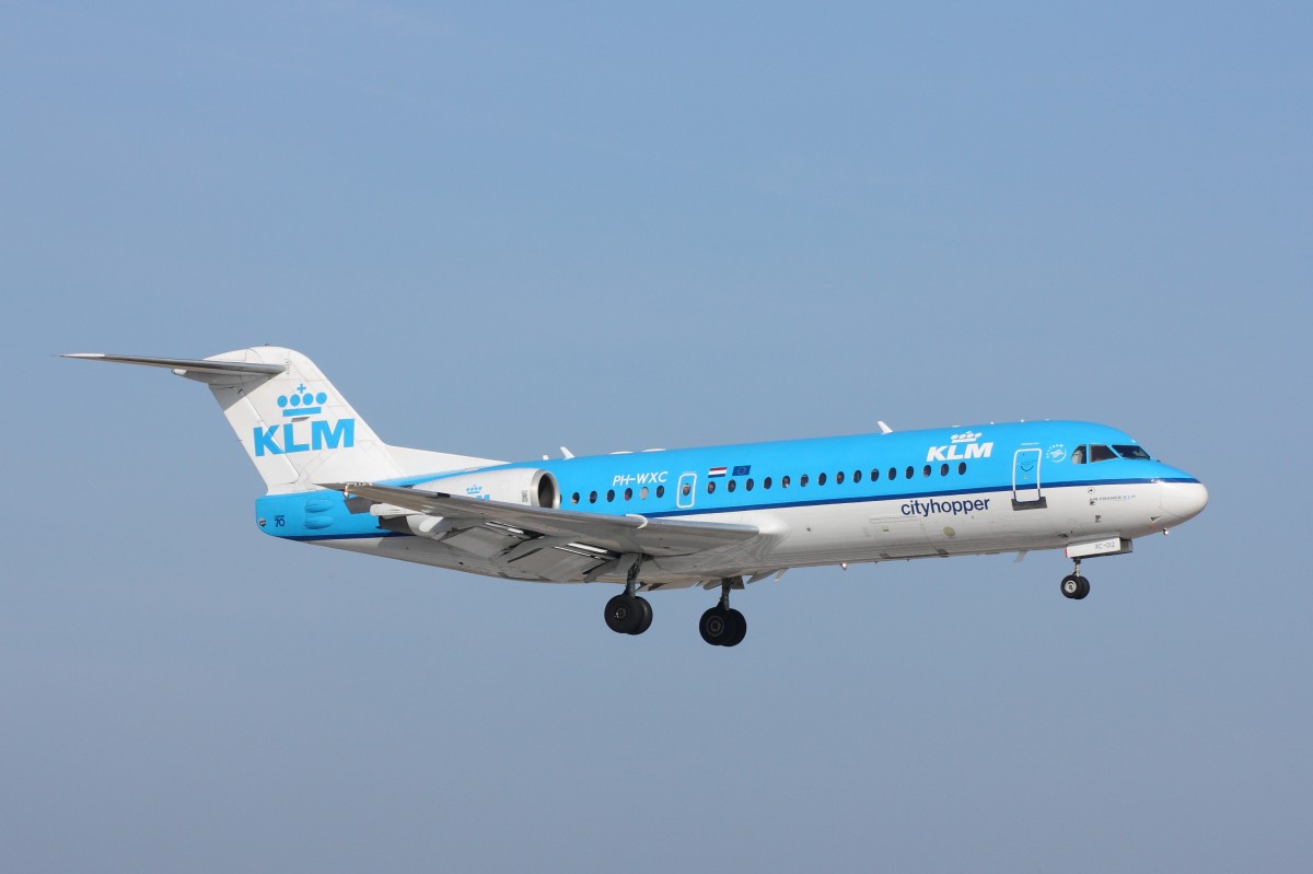 Fokker F70 (PH-WXC), KLM cityhopper. Hamburg, 09.03.2014. 