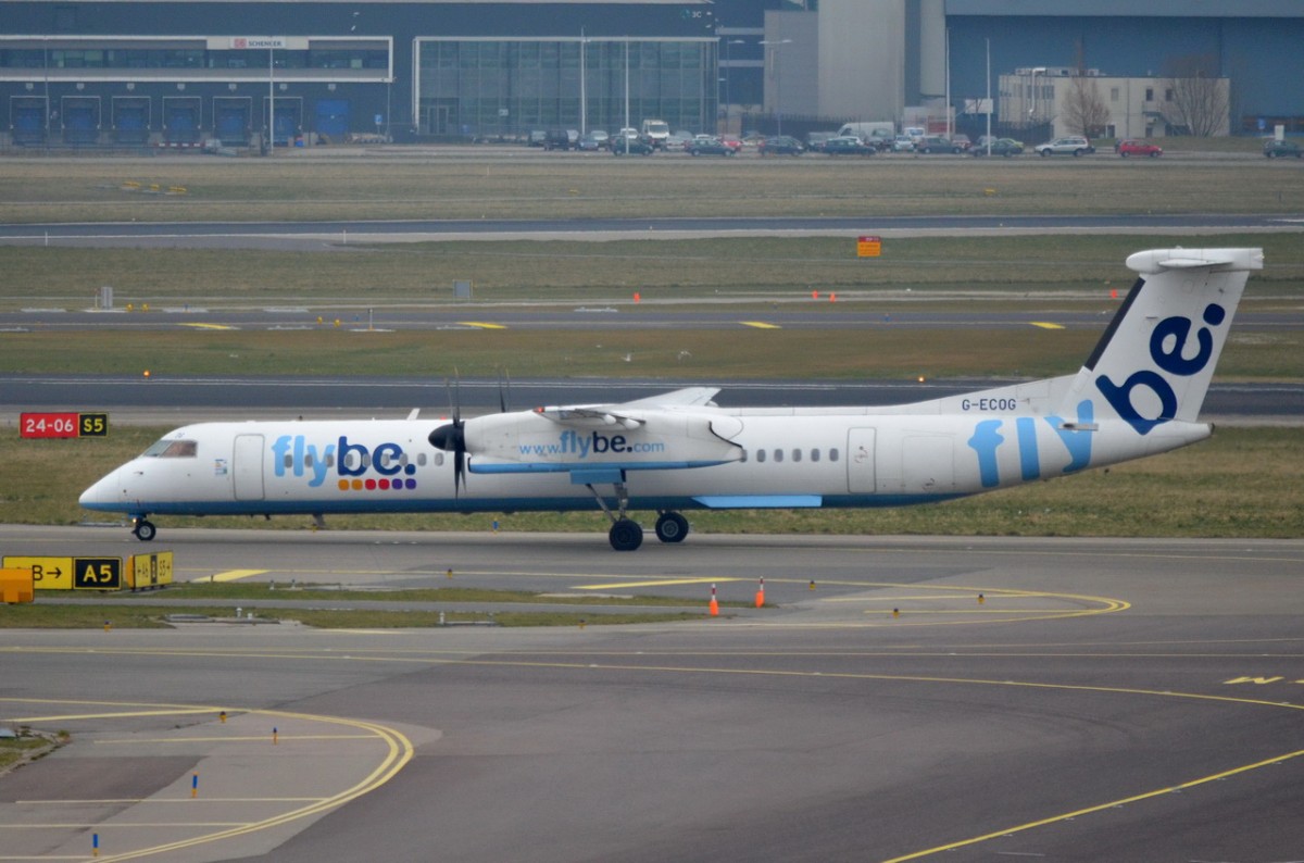 G-ECOG Flybe De Havilland Canada DHC-8-402Q Dash 8  gelandet am 15.03.2015 in Amsterdam
