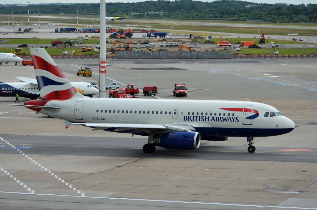 G-EUOA British Airways Airbus A319-131  in Hamburg zum Start  19.06.2015