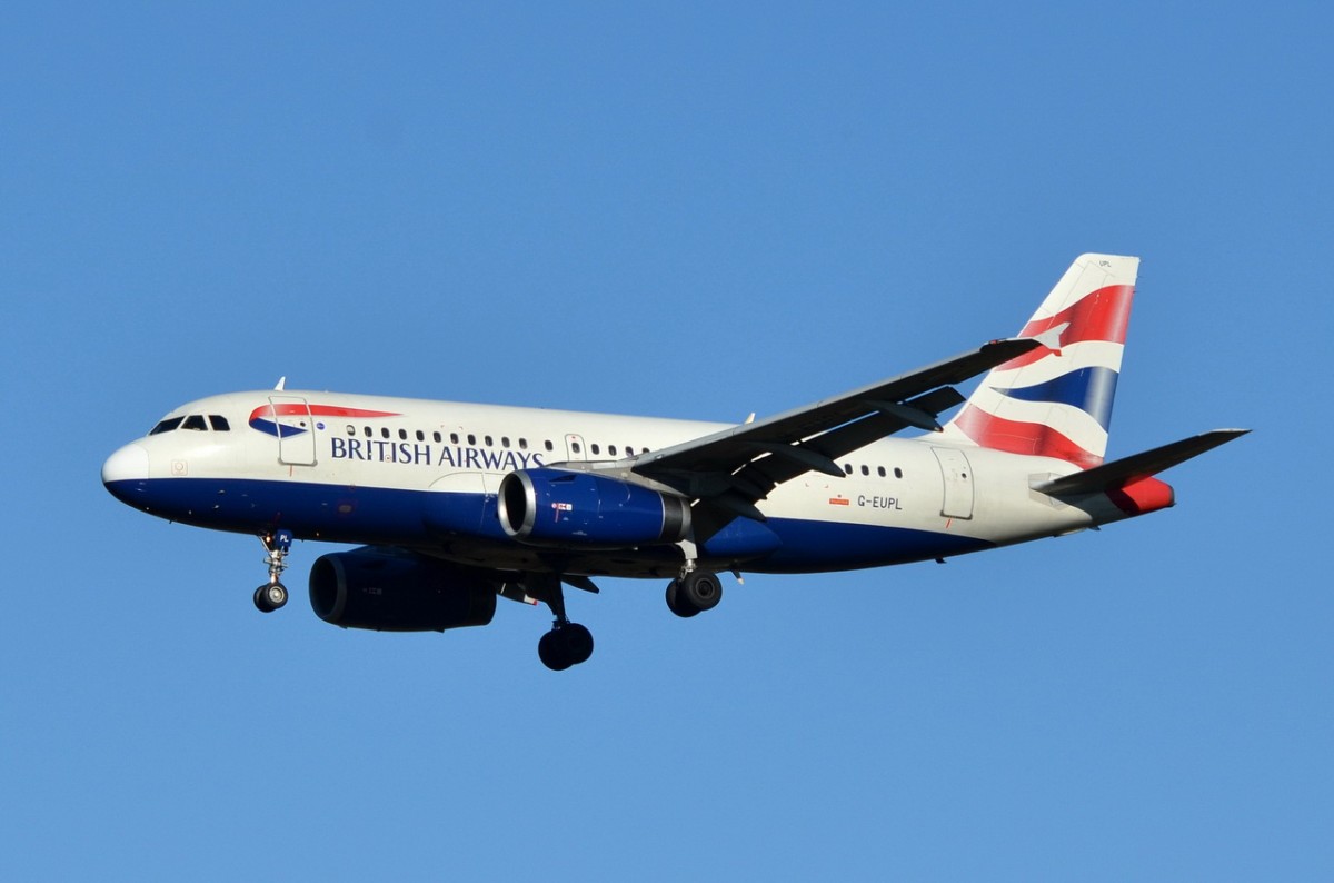 G-EUPL British Airways Airbus A319-131   Landeanflug auf München  06.12.2015