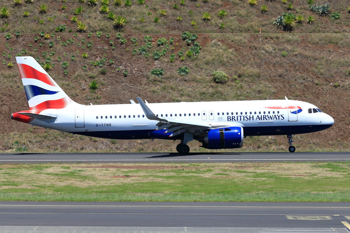 G-TTNR, British Airways, Airbus A320-251N, Serial #: 10493. Funchal, Cristiano Ronaldo Airport, Madeira - LPMA, Portugal, 17.06.2023.