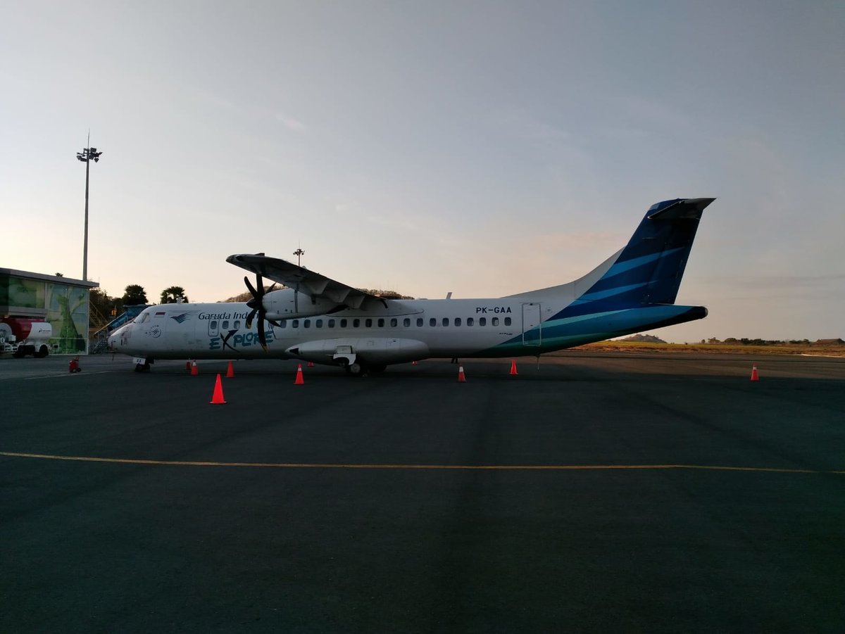Garuda Indonesia, PK-GAA, ATR-72-600 auf dem Airport ENDE (ENE) am 24.8.2018