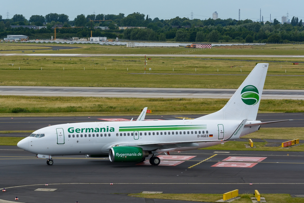 Germania Boeing 737-75B D-AGES am 11.06.2017 in Düsseldorf.