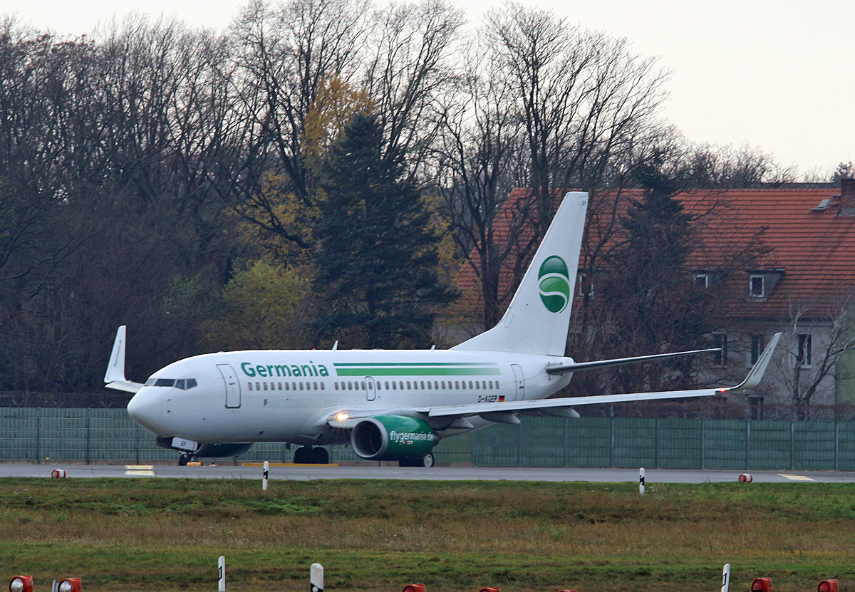Germania Boeing B 737-75B, D-AGEP, TXL, 26.11.2017