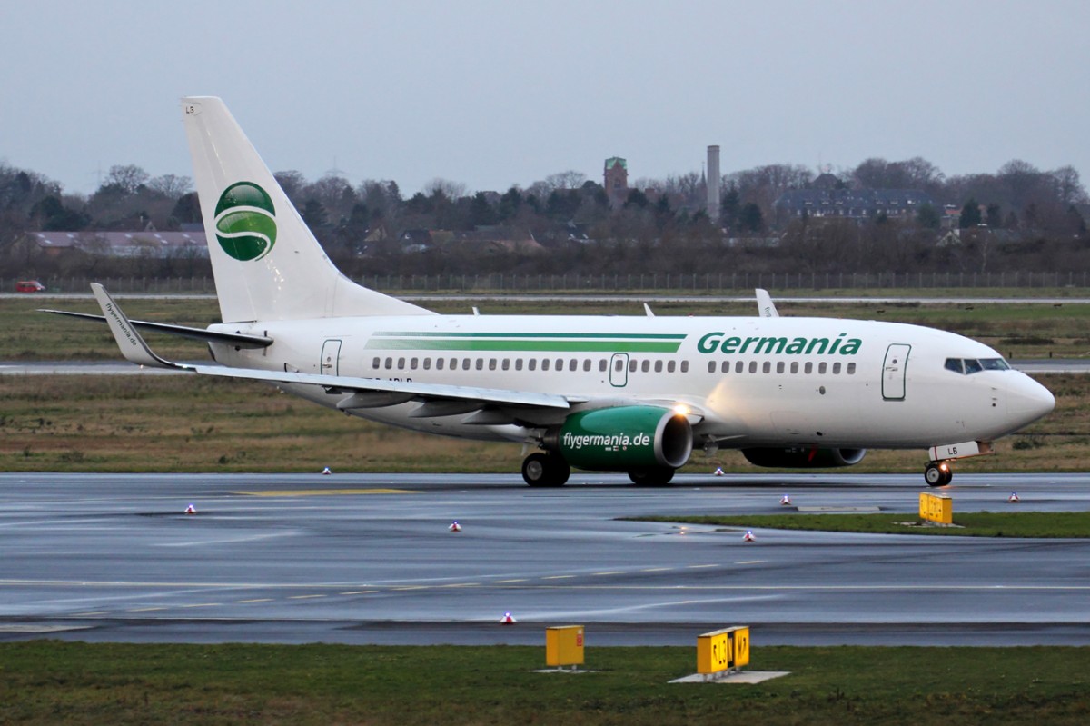 Germania D-ABLB rollt zum Start in Düsseldorf 20.12.2014