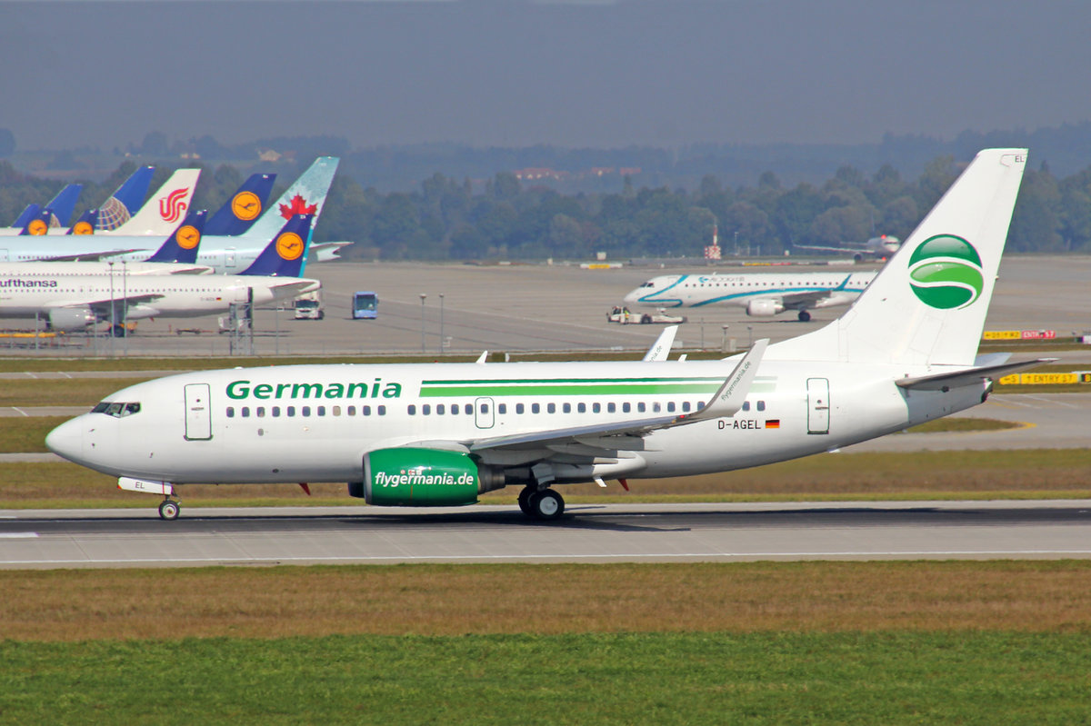 Germania, D-AGEL, Boeing 737-75B, 25.September 2016, MUC München, Germany.