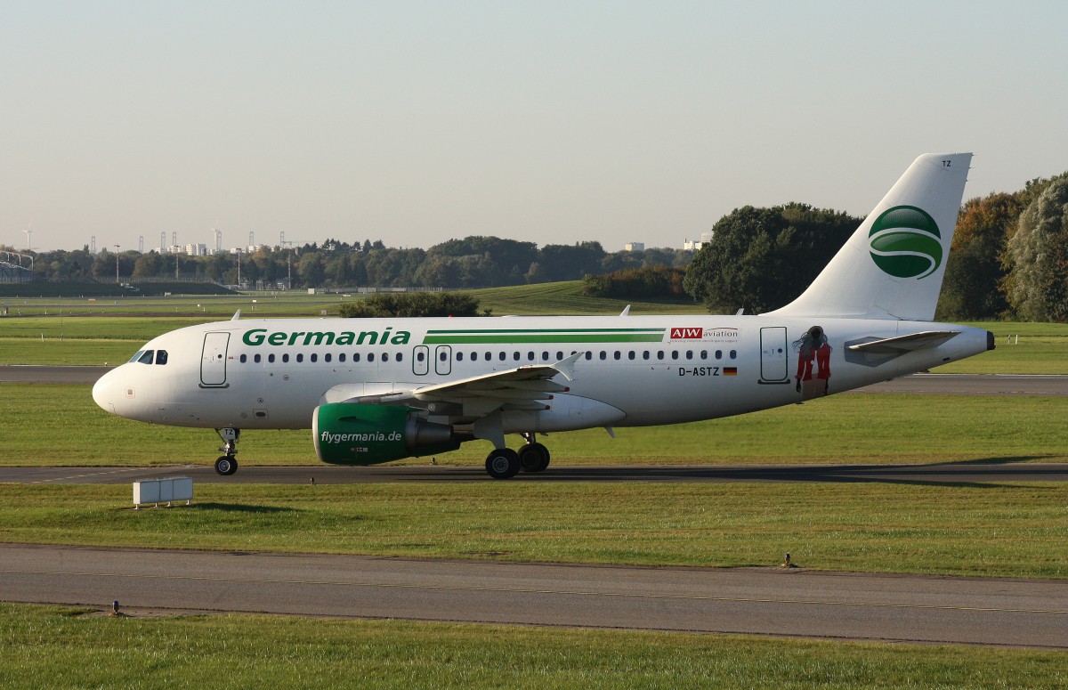 Germania, D-ASTZ, (c/n 3019), Airbus A 319-112, 11.10.2015, HAM-EDDH, Hamburg, Germany (AJW Aviation -Sticker) 