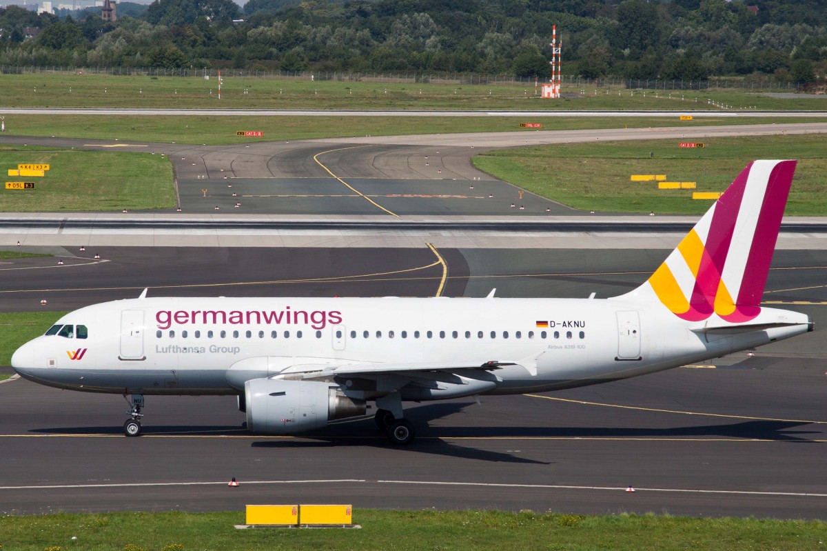 Germanwings (4U-GWI), D-AKNU, Airbus, A 319-112 (neue GW-Lkrg.), 22.08.2015, DUS-EDDL, Düsseldorf, Germany 