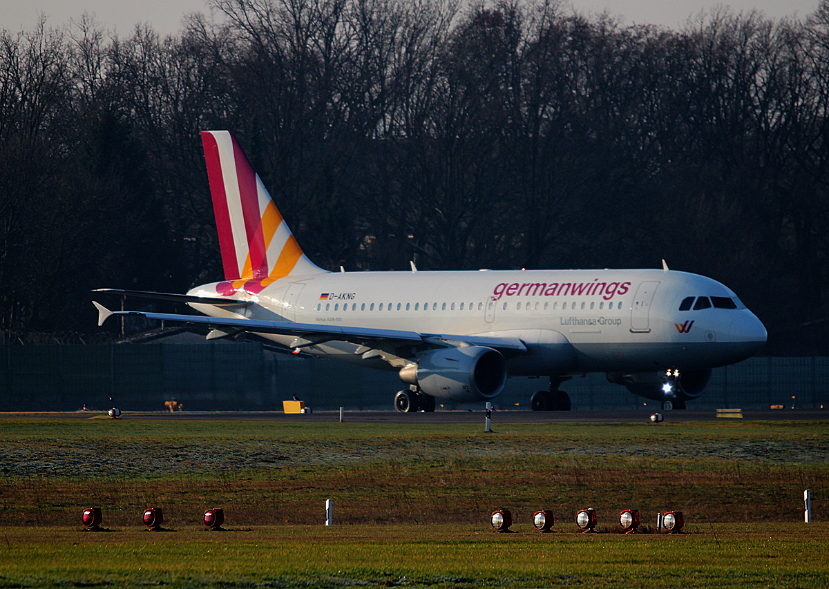 Germanwings A 319-112 D-AKNG kurz vor dem Start in Berlin-Tegel am 18.01.2015