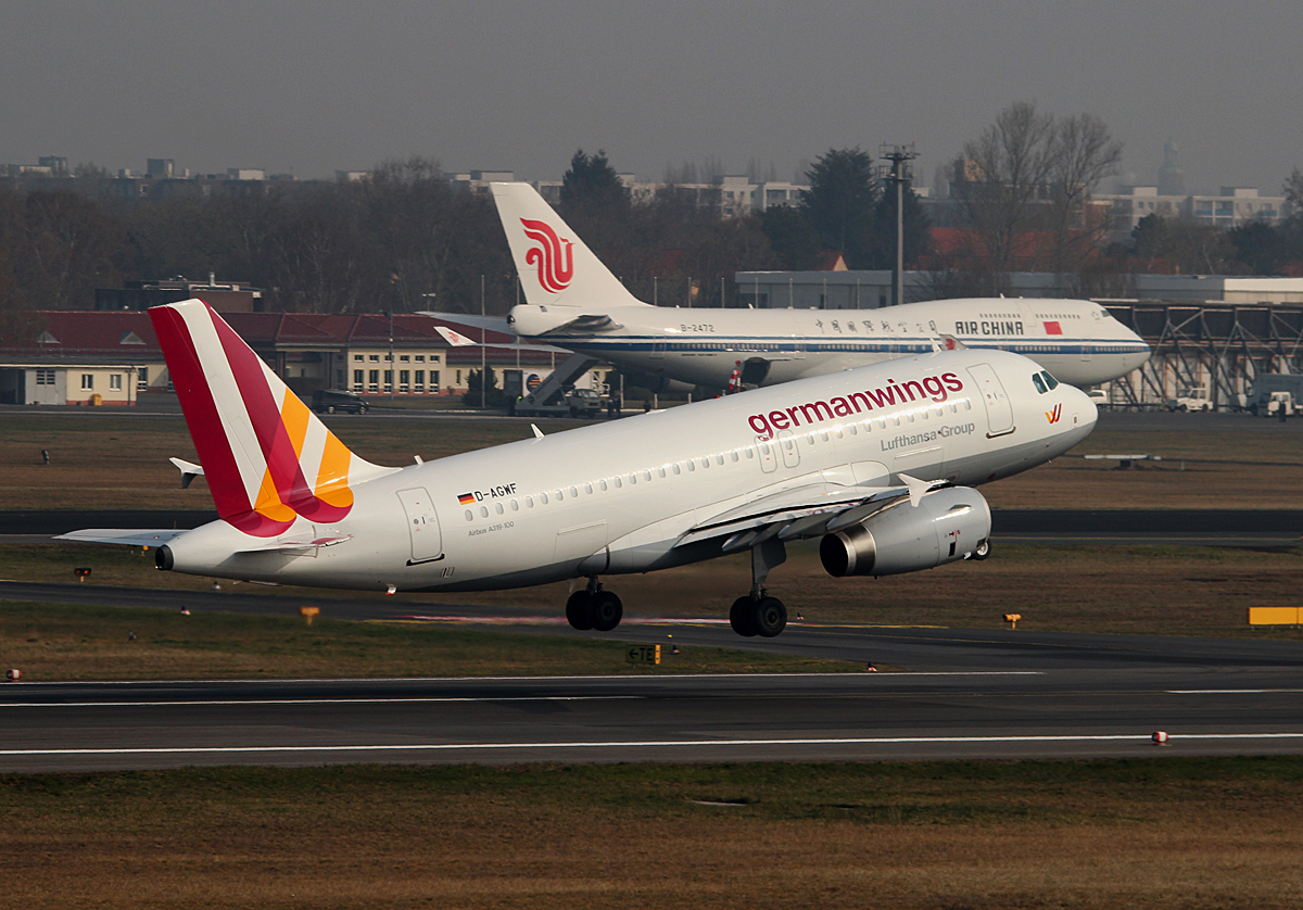 Germanwings A 319-132 D-AGWF beim Start in Berlin-Tegel am 29.03.2014