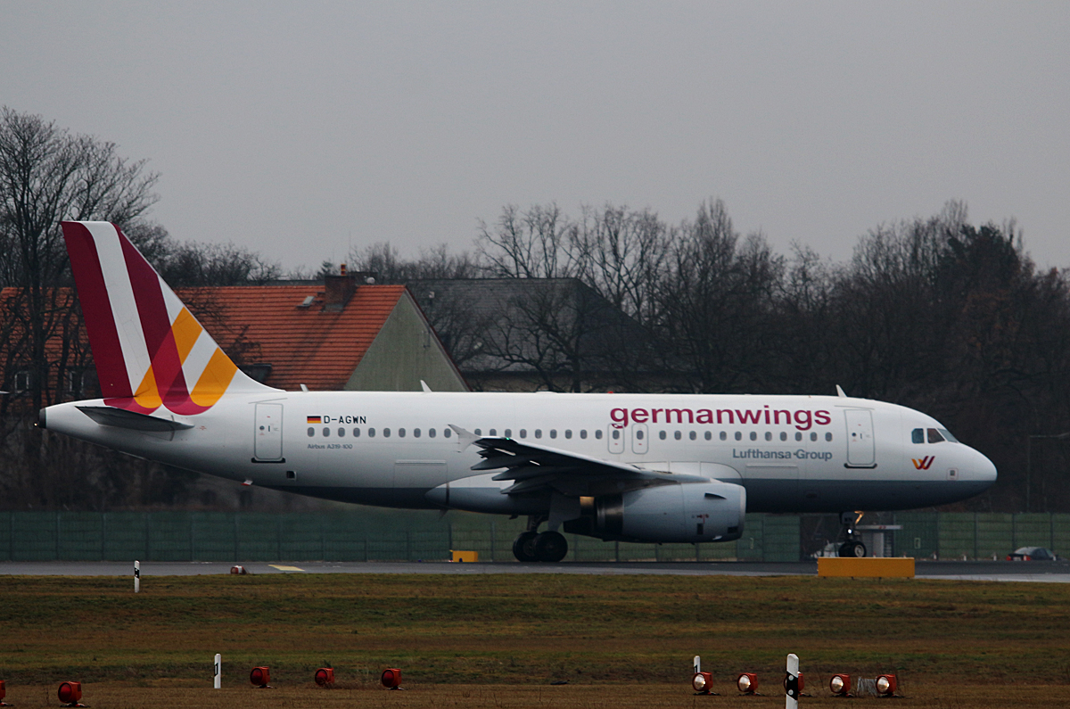 Germanwings A 319-132 D-AGWN kurz vor dem Start in Berlin-Tegel am 05.02.2016
