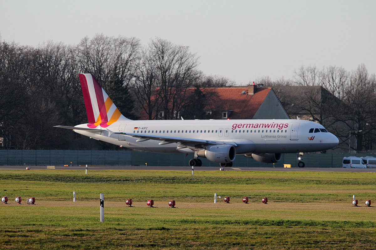 Germanwings A 320-211 D-AIPZ kurz vor dem Start in Berlin-Tegel am 11.01.2014