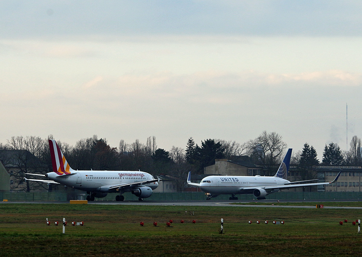 Germanwings, Airbus A 319-112, D-AKNG, United Airlines, Boeing B 767-322(ER),N666UA, TXL, 26.11.2017