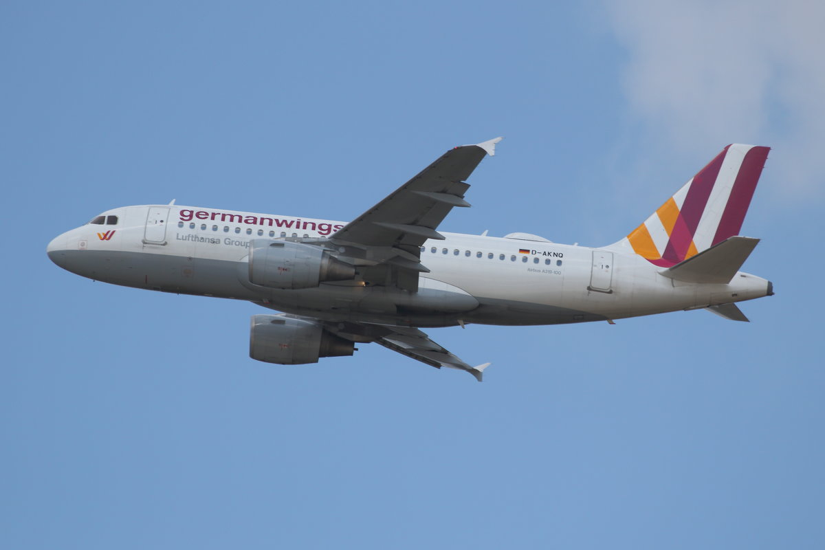 Germanwings, Airbus A319-100, D-AKNQ. Köln-Bonn (CGN/EDDK) am 07.07.2019.