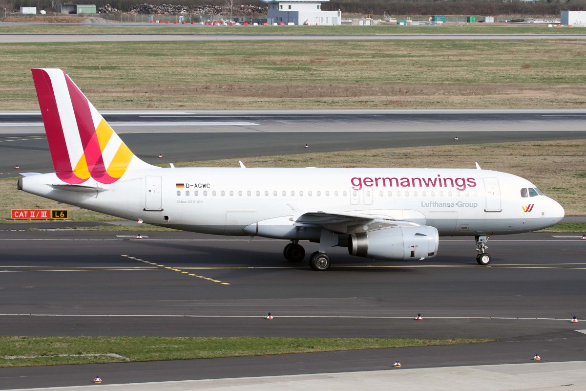 Germanwings, D-AGWC, Airbus, A 319-112 (neue GW-Lkrg.), 03.04.2015, DUS-EDDL, Düsseldorf, Germany