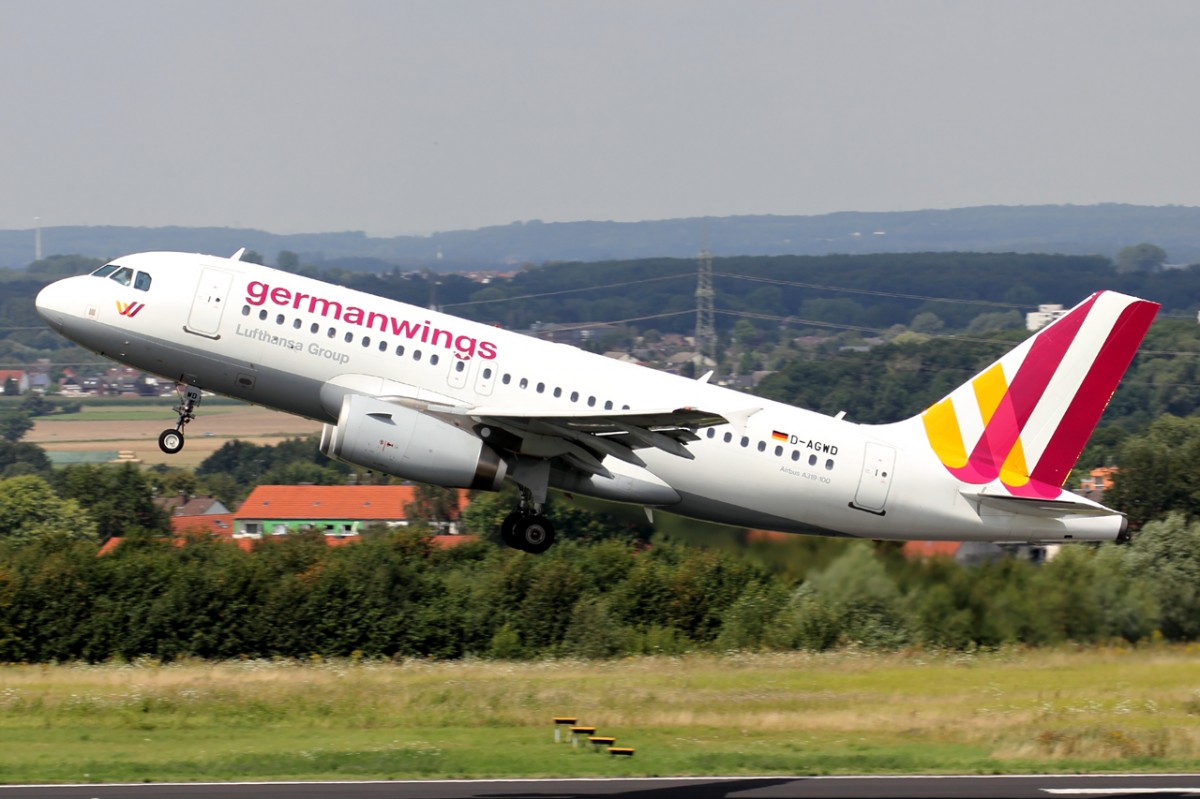 Germanwings D-AGWD beim Start in Dortmund 3.8.2014