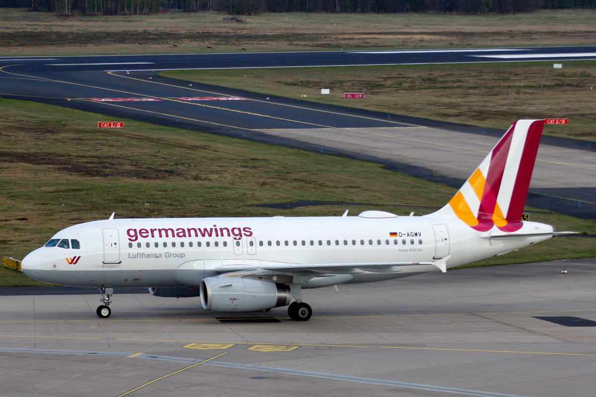 Germanwings, D-AGWV, Airbus A319-100, Köln-Bonn (CGN/EDDK). Aufnahmedatum: 02.04.2017