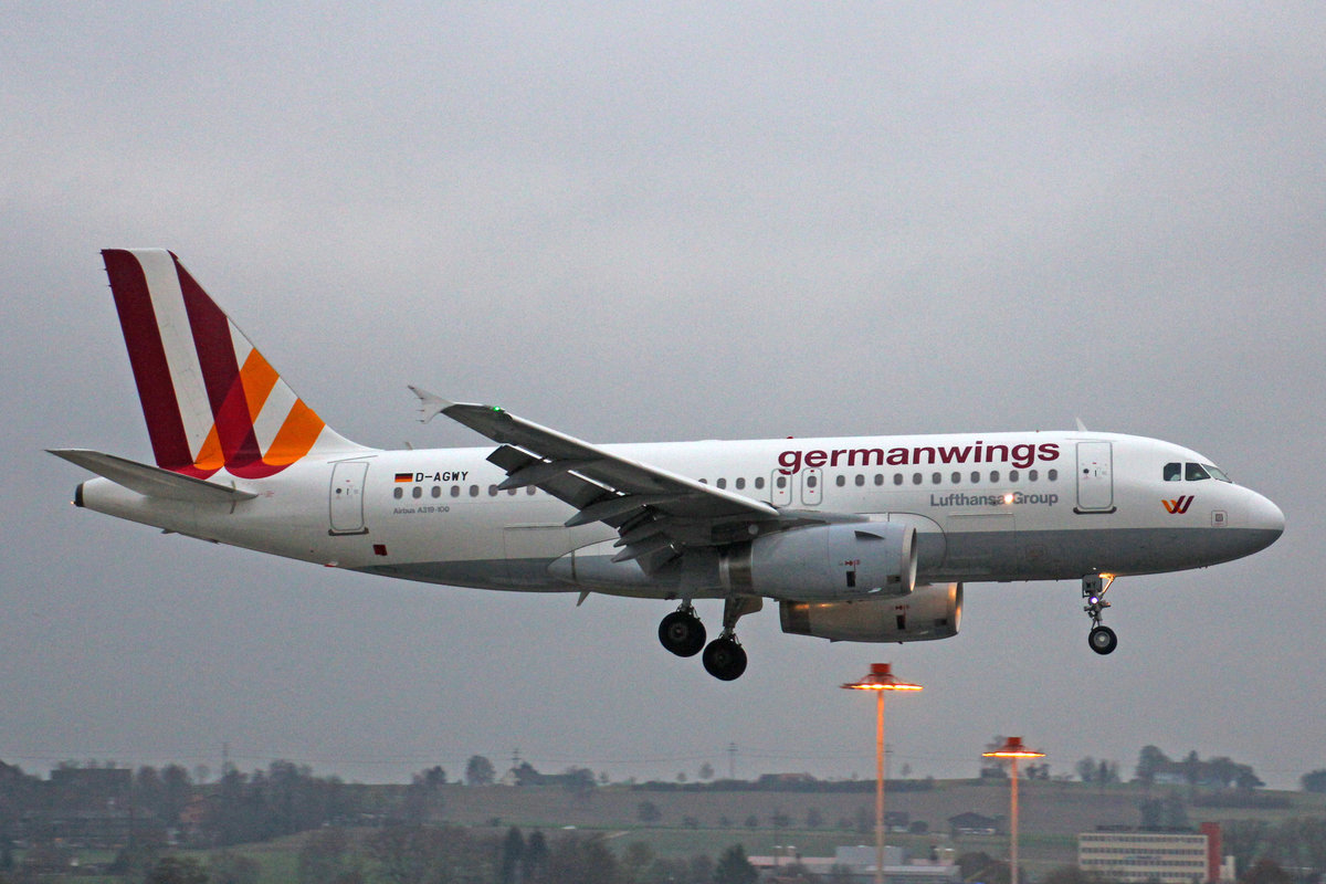 Germanwings, D-AGWY, Airbus A319-132, 3.Dezember 2016, ZRH Zürich, Switzerland.