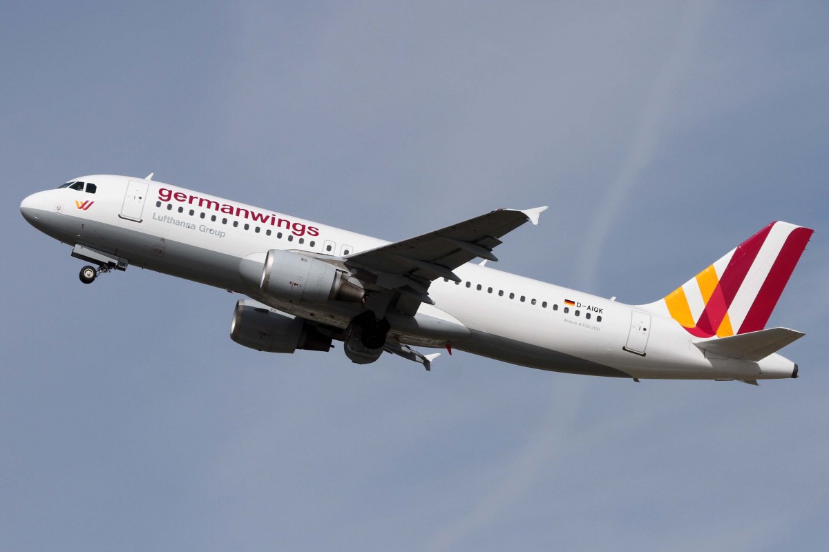 Germanwings, D-AIQK, Airbus, A 320-211 (neue GW-Lkrg.), 03.04.2015, DUS-EDDL, Düsseldorf, Germany