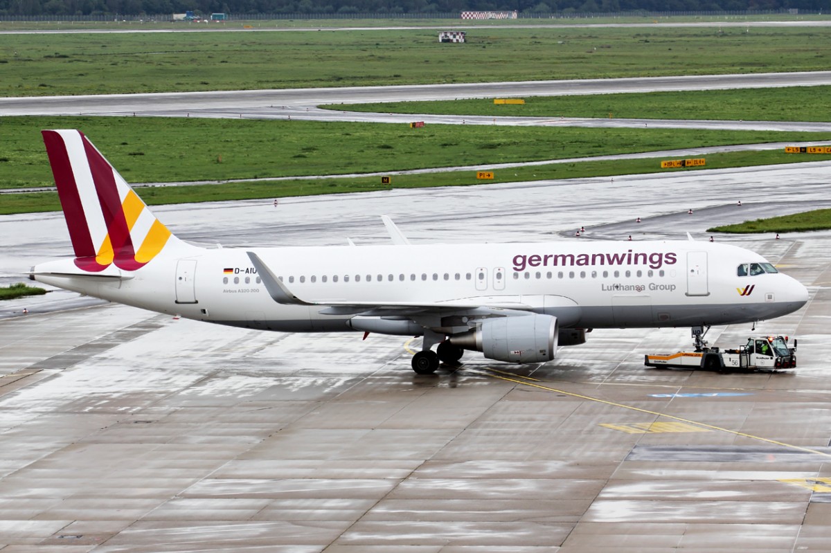 Germanwings D-AIUO beim Push Back in Düsseldorf 5.9.2015