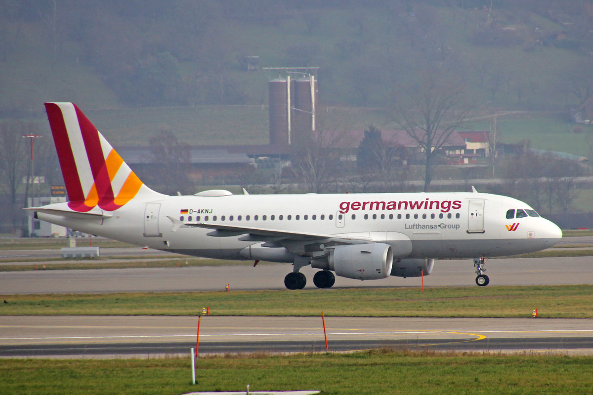 Germanwings, D-AKNJ, Airbus A319-112, msn: 1172, 26.Dezember 2018, ZRH Zürich, Switzerland.