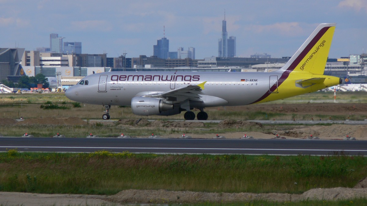 Germanwings D-AKNK Airbus A319-112 am 21.07.2012 in Frankfurt.