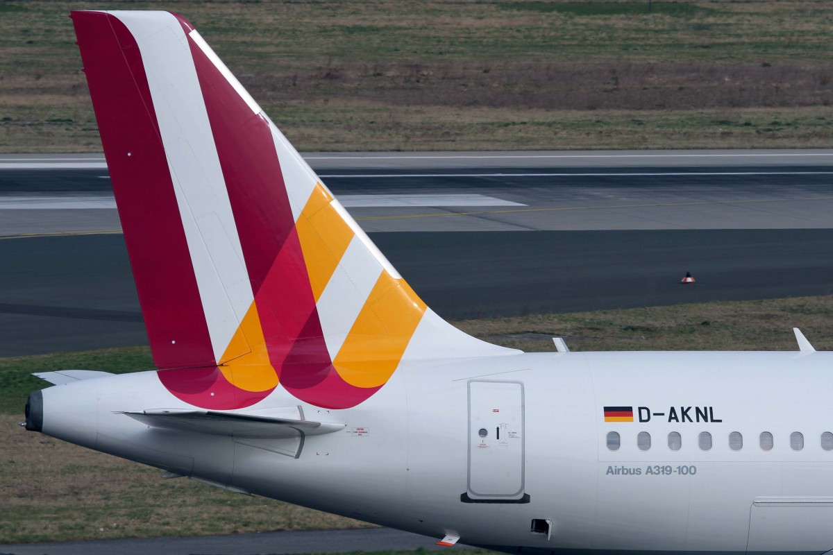 Germanwings, D-AKNL, Airbus, A 319-112 (Seitenleitwerk/Tail ~ neue GW-Lkrg.), 03.04.2015, DUS-EDDL, Düsseldorf, Germany