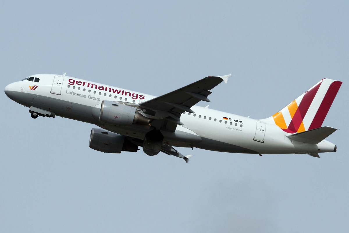 Germanwings, D-AKNL, Airbus, A 319-112 (neue GW-Lkrg.), 03.04.2015, DUS-EDDL, Düsseldorf, Germany