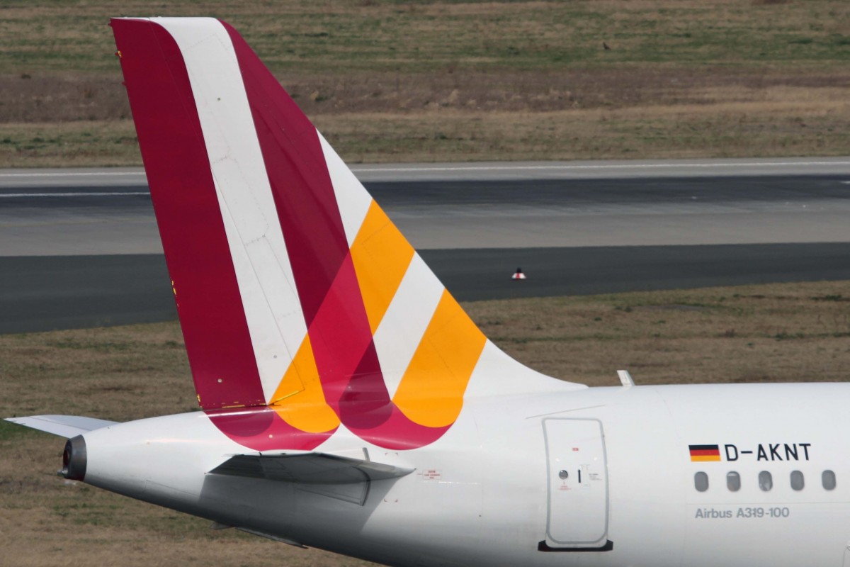 Germanwings, D-AKNT, Airbus, A 319-112 (Seitenleitwerk/Tail ~ neue GW-Lkrg.), 03.04.2015, DUS-EDDL, Düsseldorf, Germany