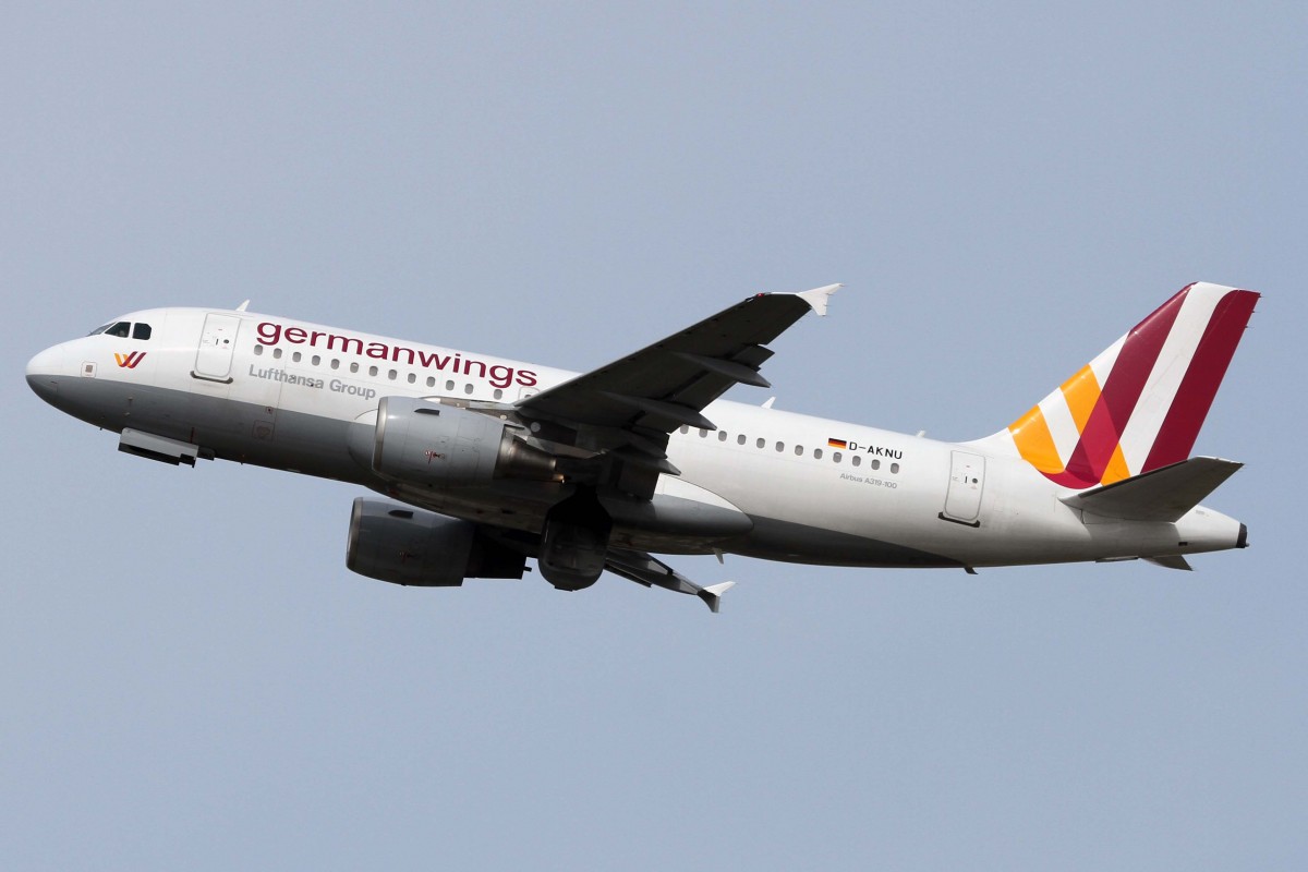 Germanwings, D-AKNU, Airbus, A 319-112 (neue GW-Lkrg.), 03.04.2015, DUS-EDDL, Düsseldorf, Germany