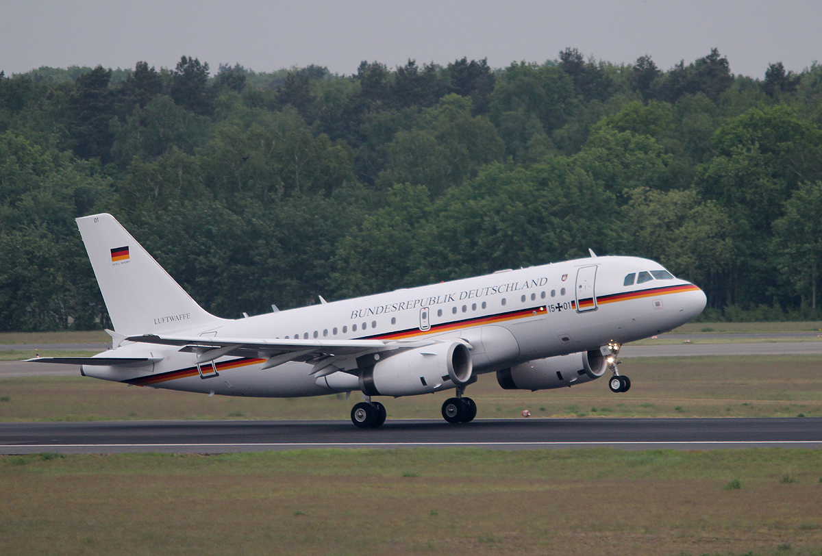 Germany Air Force A 319-133X CJ 15+01 beim Start in Berlin-Tegel am 18.05.2013
